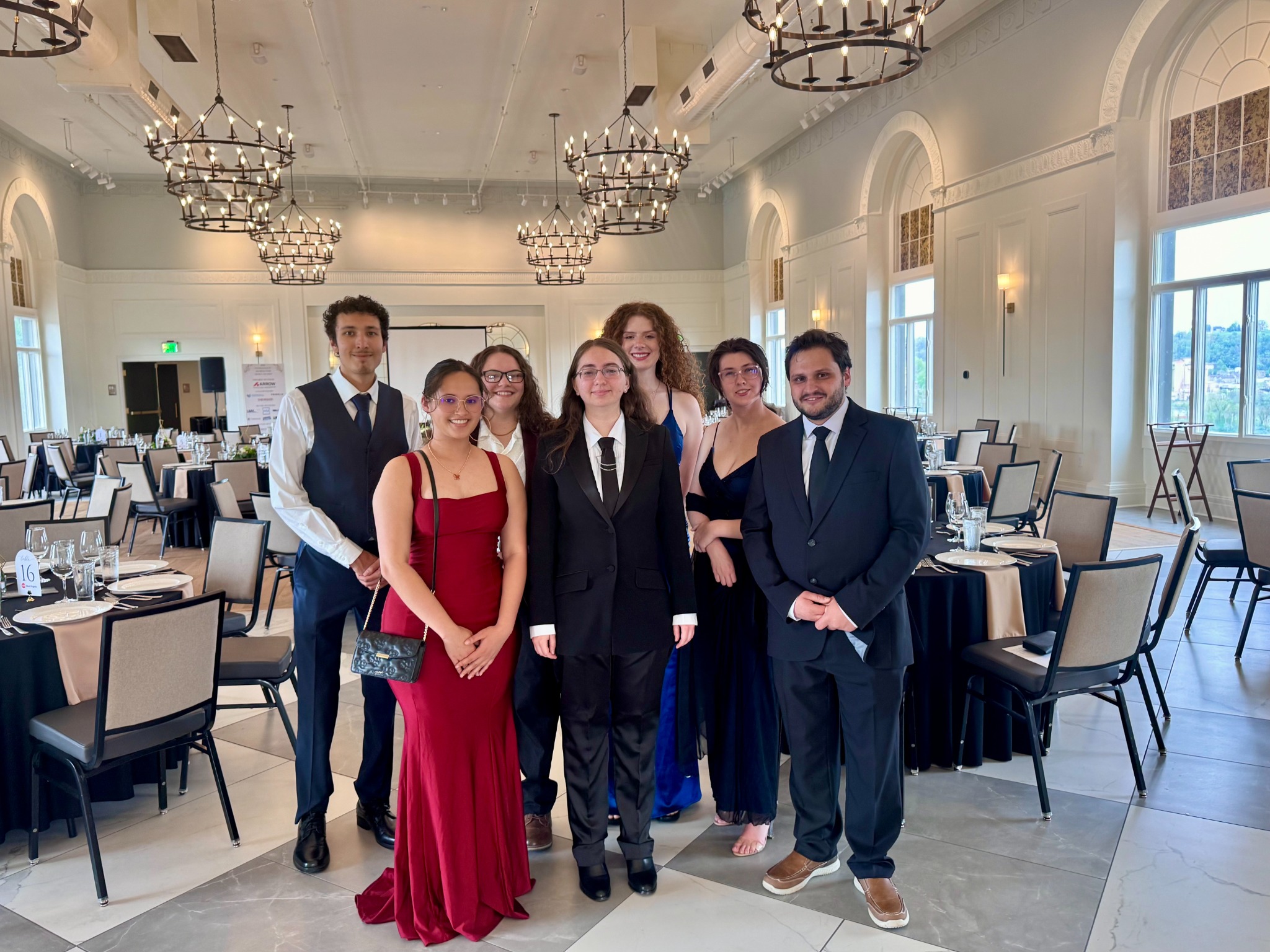 A group of recent architecture scholarship recipients at the AIA West Virginia Design Awards Gala